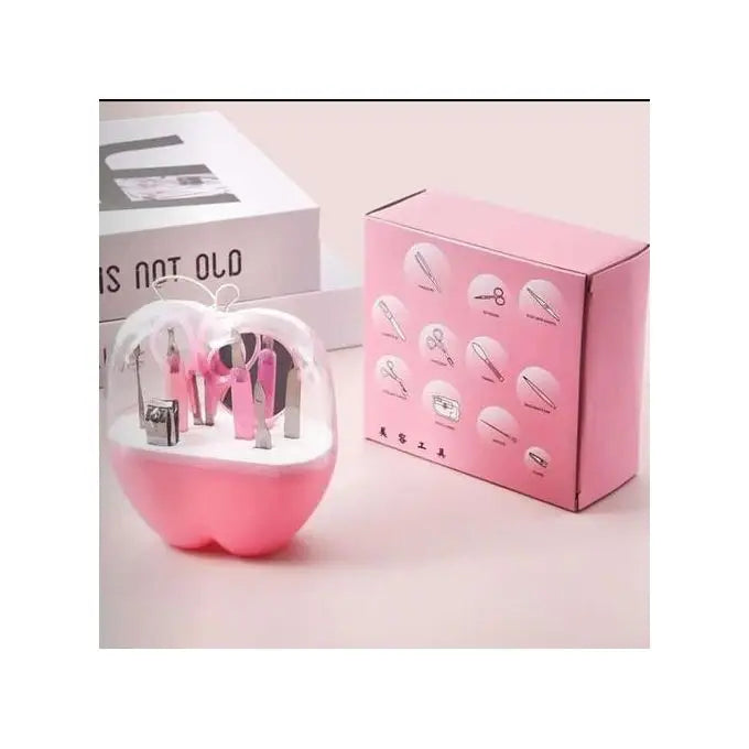 8 Pcs Pink Apple Style Mani Pedi Kit, Dead Skin Remover, 1 Kit