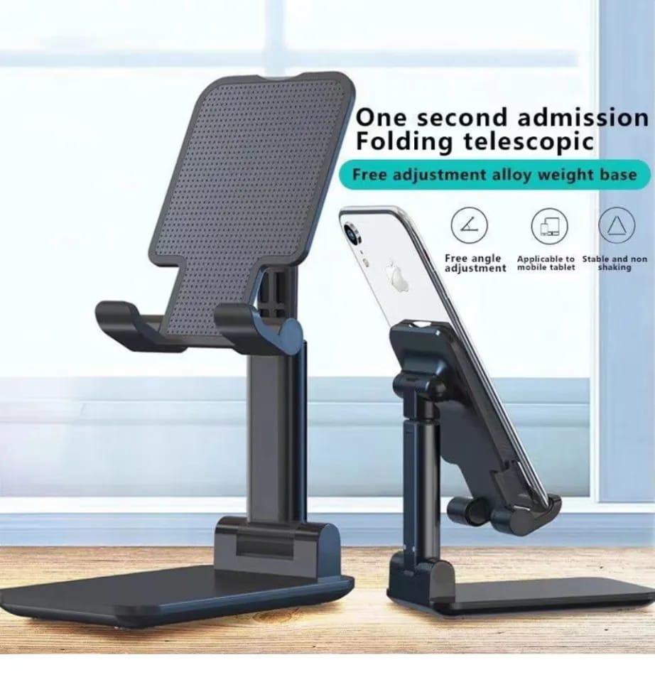 Adjustable Phone Stand Black White ABS Plastic
