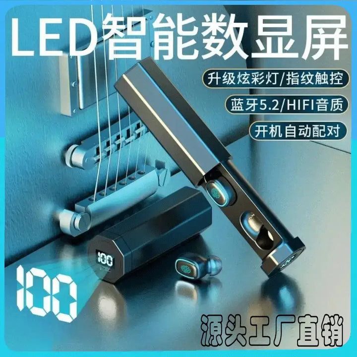 Wireless Bluetooth Headset with LED Display & Long Battery
