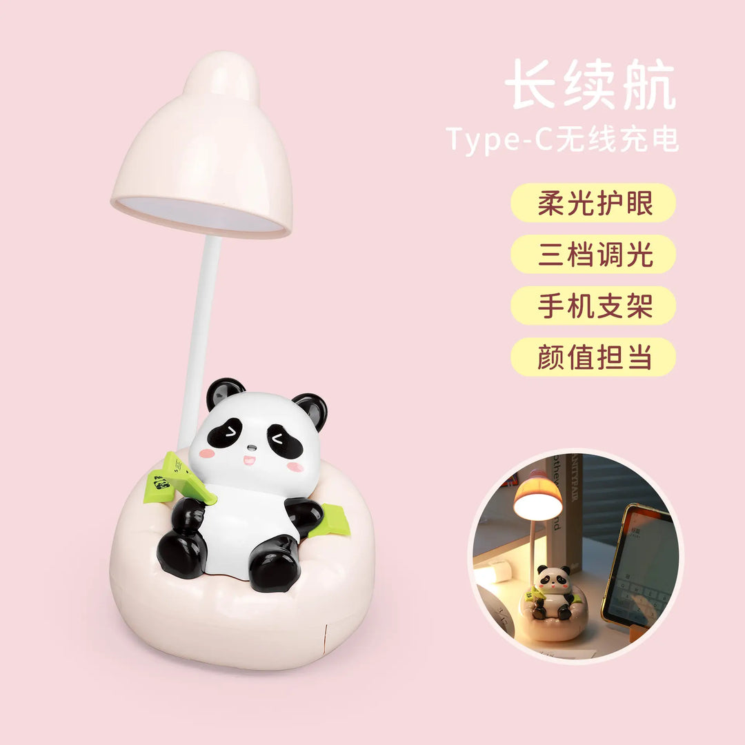 Spot Cartoon Rechargeable Desk Lamp Learning Led Panda Desk Lamp Creative Dormitory Student Desk Lamp Night Light Wholesale